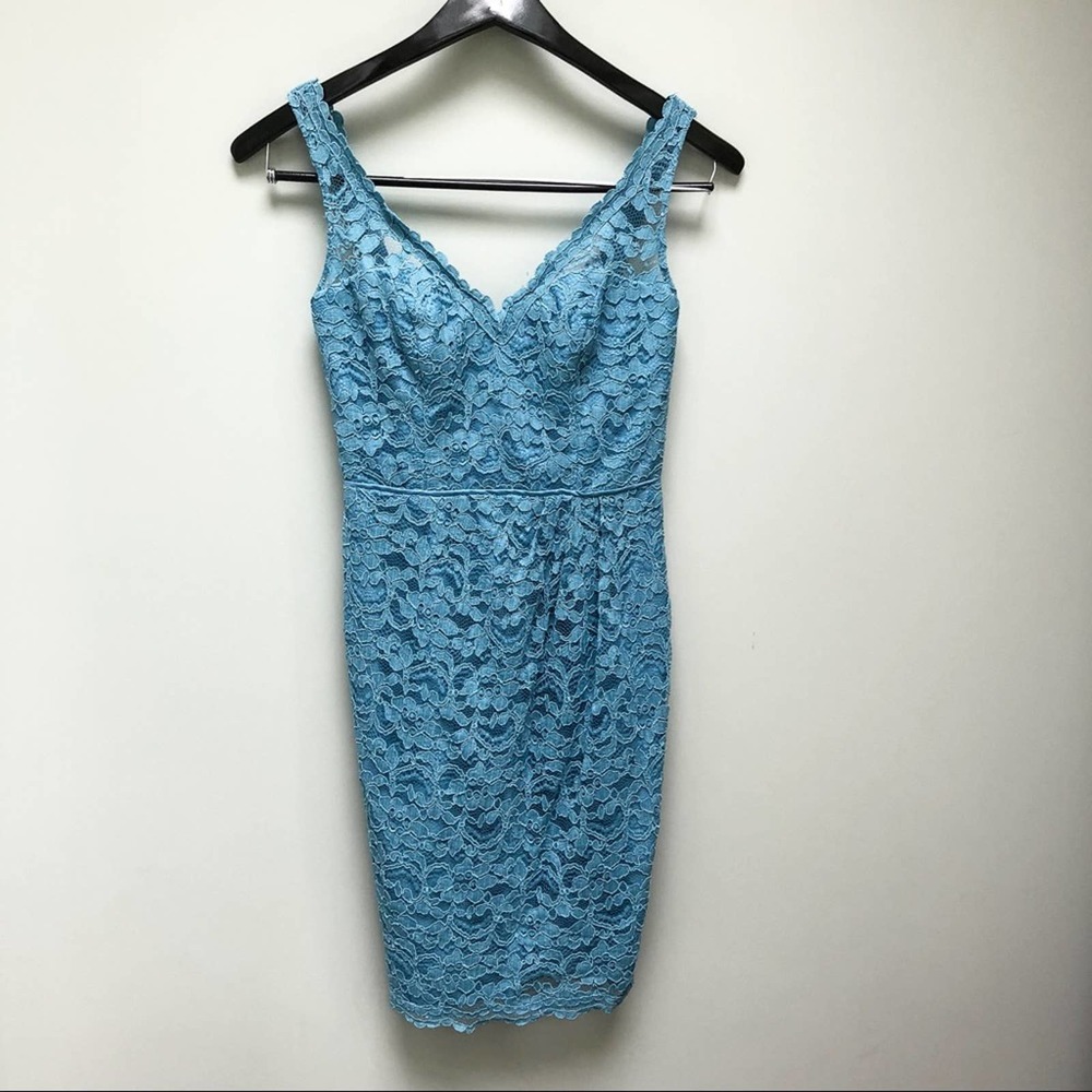 David’s Bridal Lace V Neck Sheath Bridesmaid Dress